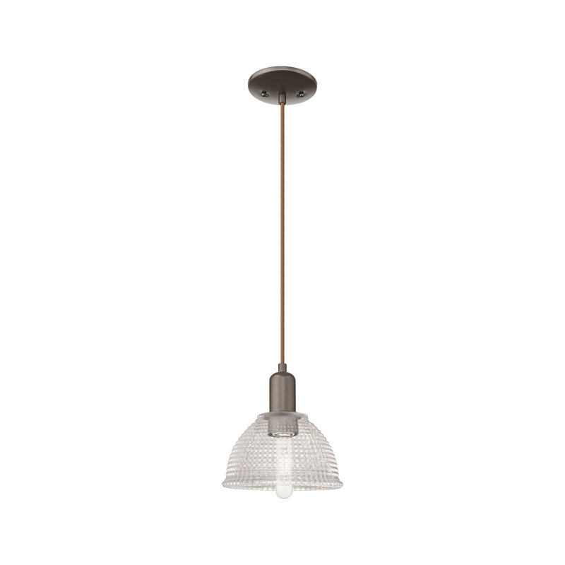 Arcadia - Shackelford - 1 Light Cord Hung Mini Pendant, 5" H x 8" W x 8" D, Oil Rubbed Bronze