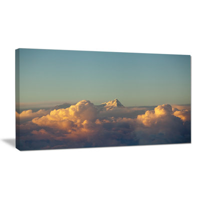Orange clouds couleur coucher de soleil dans le ciel, reproduction de photo sur toile tendue