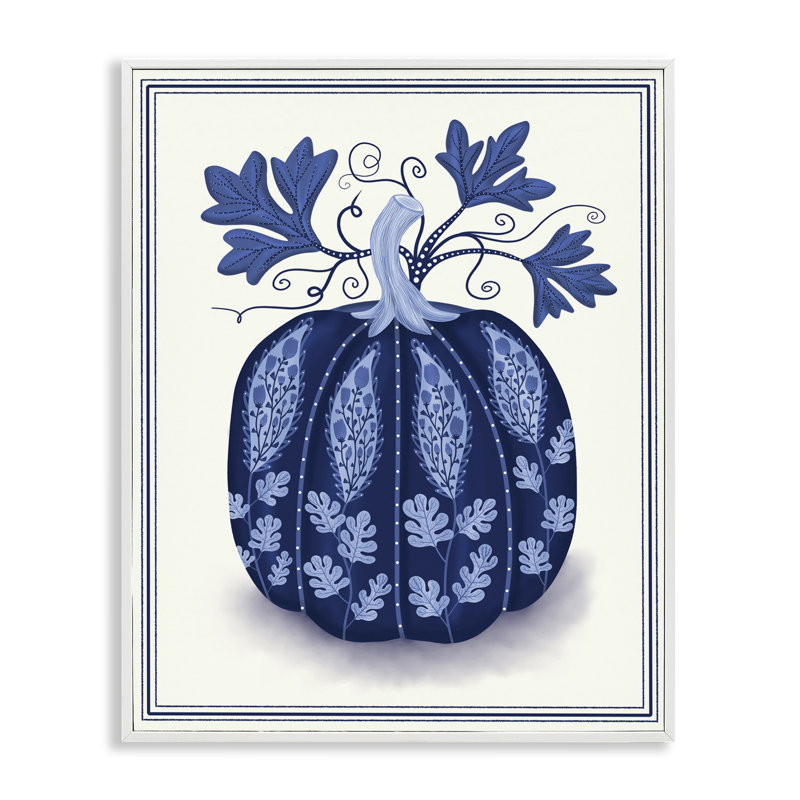  Art de giclée d'automne citrouille par Darlene Seale, H 20 po x l 16 po, Estampe numérique encadrée blanc bord de mer