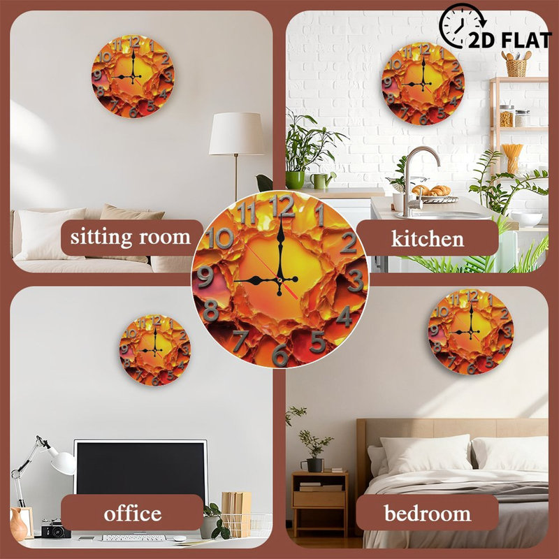 Horloge sur texture ardente