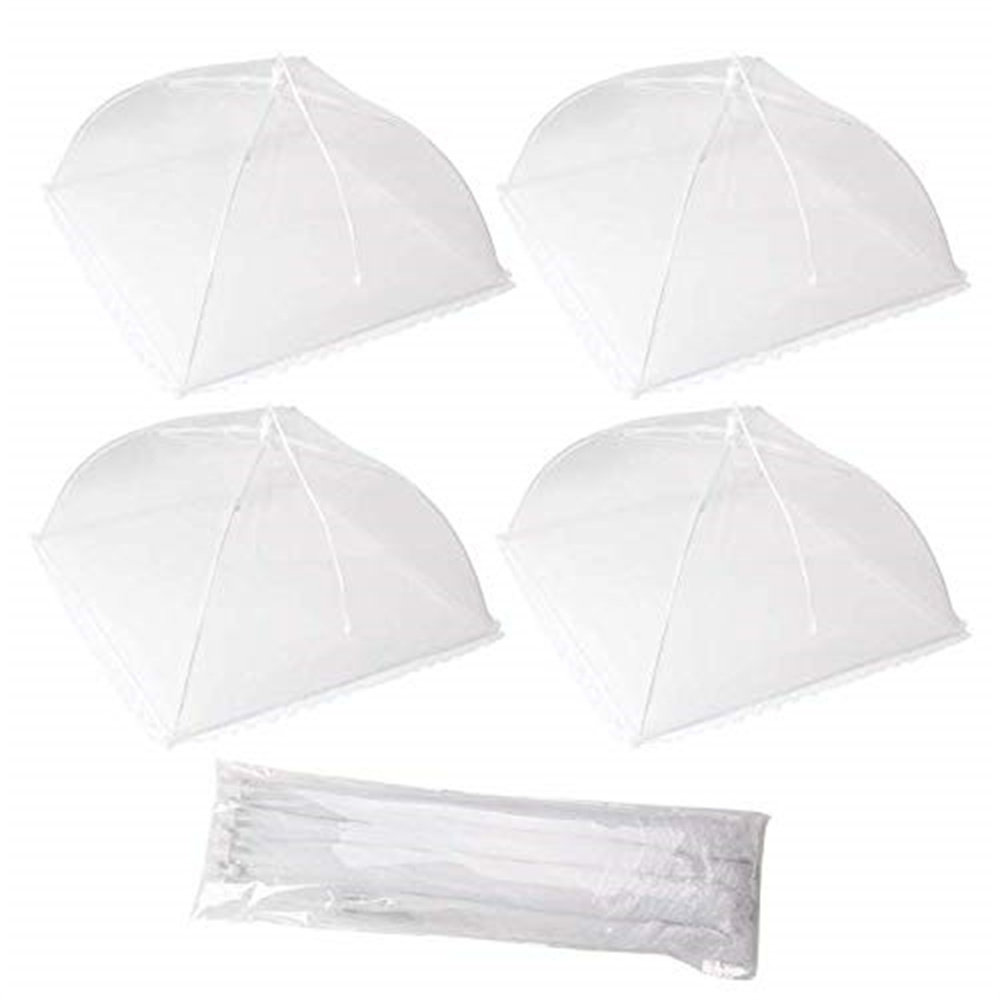 4 Pack große und starke Pop Up Mesh Screen Food Cover Tent, wiederverwendbare und zusammenklappbare Outdoor Food Cover, ...