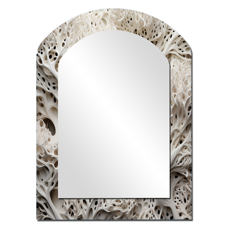 Sous l'eau sous les coraux blancs - miroir mural blanc, 34 po x 25 po