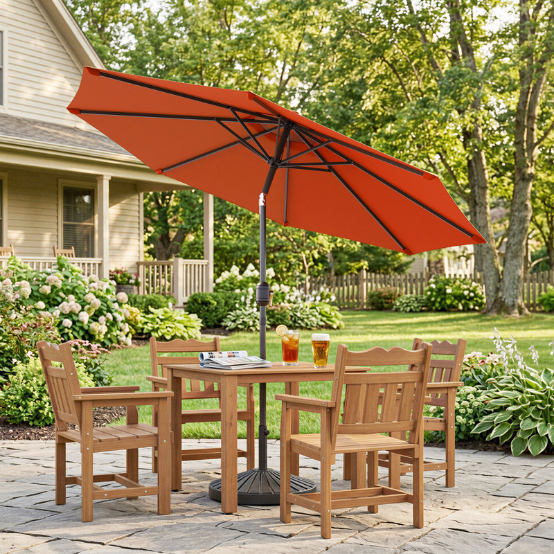 Parasol de marché 108 po Doraline, H 92,5 po x l 108 po x P 108 po, Orange