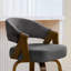 Tabouret de bar pivotant à 360 ° de style Mid-Century moderne en noyer avec dossier courbé rembourré (ensemble de 2)-2047351524