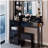 41" Large Size Left Drawer Desktop Vanity Table+Cushioned Stool Dresser Set, 2 AC+2 USB Power Station, Hair Dryer Stand, Extra Large Touch Control LED Mirror, 3-color Switch, EPA, GCC, UL Certificate-285411597