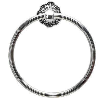 Acanthus full swing towel reeded ring Renaissance style in Gilded Mercury