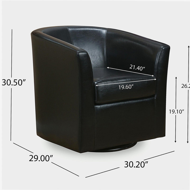 Fauteuil club pivotant, Noir