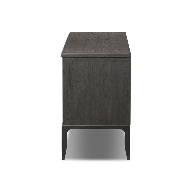 Alden Media Console-Worn Black Oak