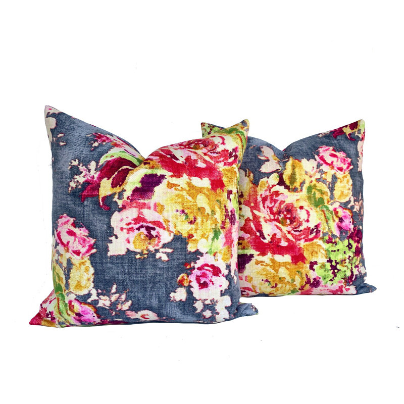 Housse de coussin carré en mélange de coton Venus Cindersmoke, 17,5 po x 17,5 po