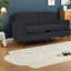 Canapés en cuir confortables, causeuse moderne compacte pour le salon