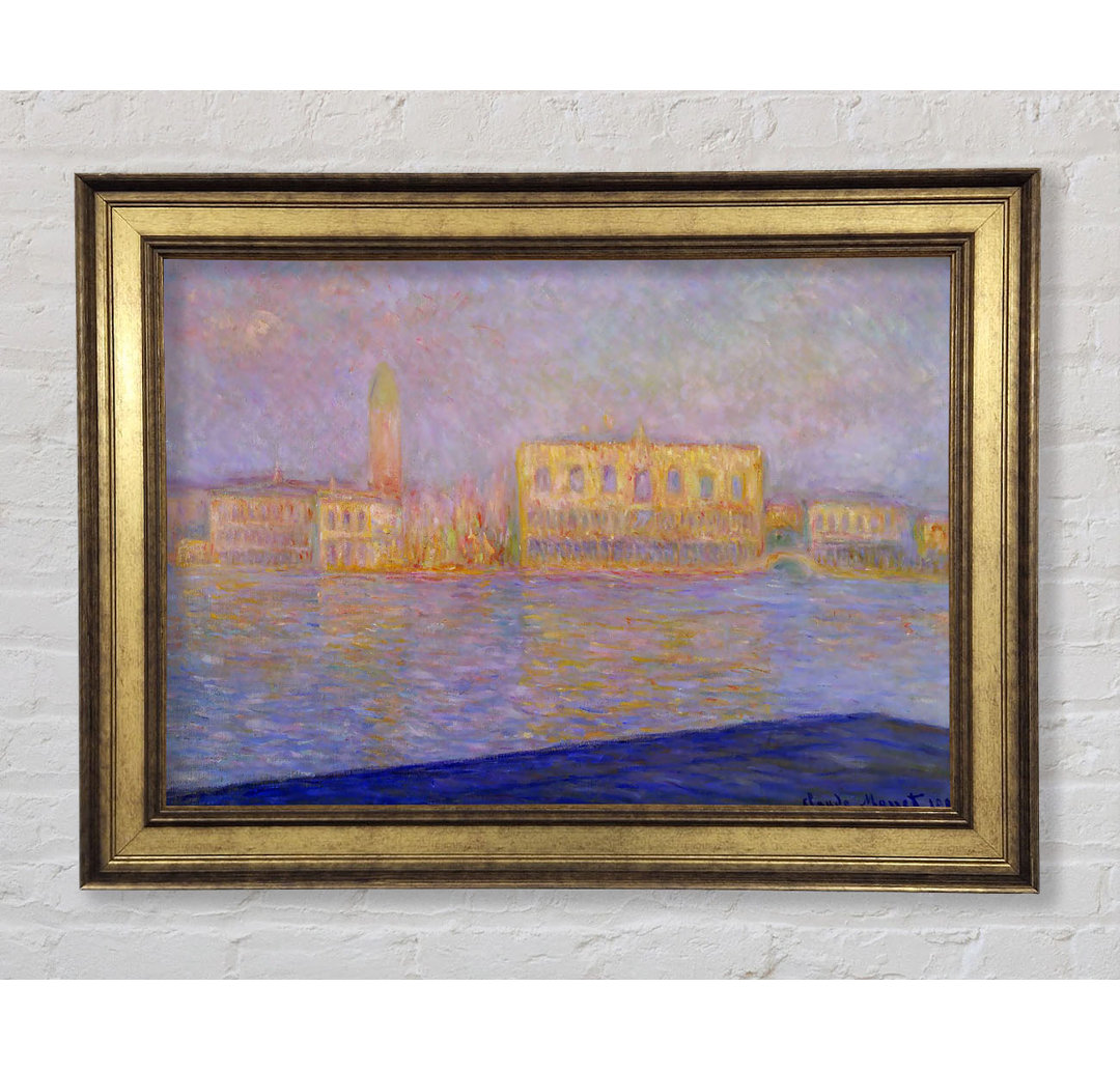 Monet Der Dogenpalast Sonnenuntergang - Einzelner Bilderrahmen Kunstdrucke