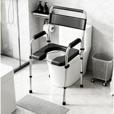 Chaise de chevet à hauteur ajustable pour personnes âgées, adultes, personnes à mobilité réduite, siège de toilette surélevé avec accoudoirs