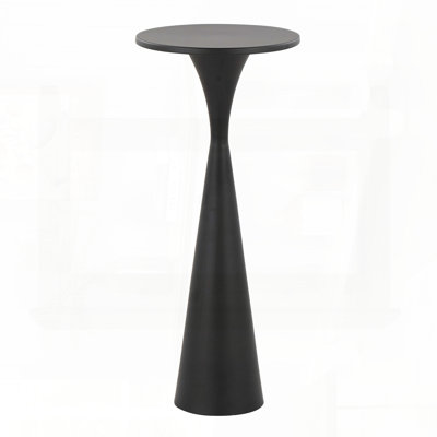 Contemporary Metal Side Table in Matte Black