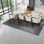 Ensemble de table de salle à manger moderne 9 pièces avec faux marbre et velours blanc
