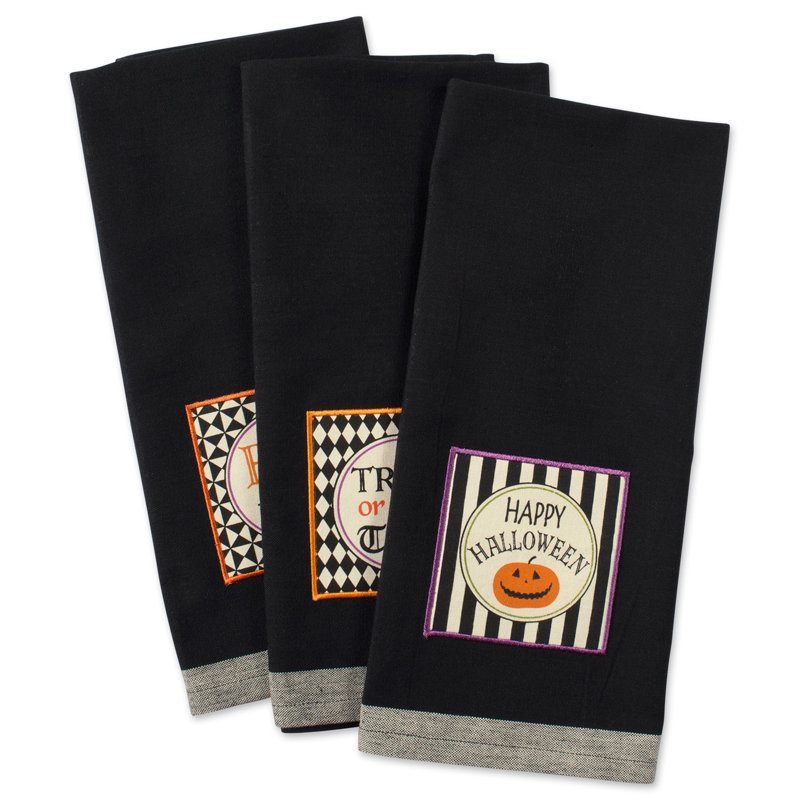 Ensemble de 3 pièces de vaisselle orné en noir tous hallows réveillon