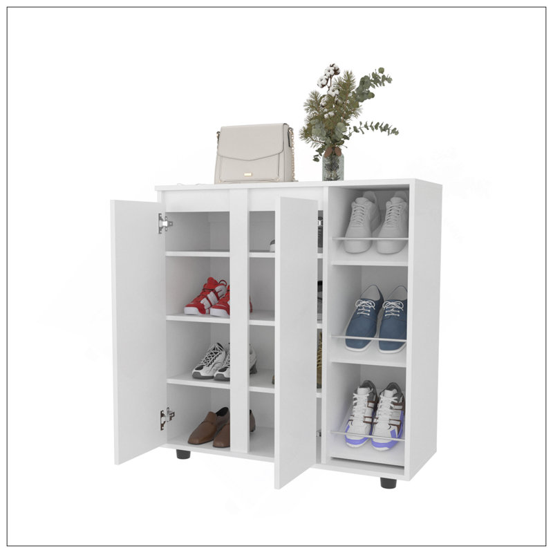 Range-chaussures H 36 po, 2 portes, 11 tablettes, blanc - Chambre