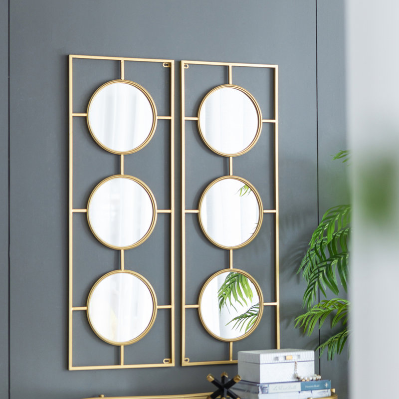 3 pièces de miroir mural, décoration murale pour le salon de la chambre à coucher