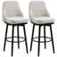 Ensemble de 2 tabourets de bar, tabourets de bar pivotants à 360 ° modernes, chaises de cuisine rembourrées d'une hauteur de siège de 29,5 pouces avec pieds et repose-pieds en acier, blanc crème