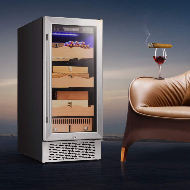 Couvercle pour cigare électrique 2,88 pieds cubes capacité 400 avec tablettes en bois de cèdre espagnol
