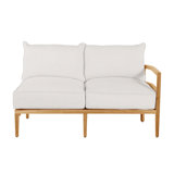 Santa Barbara 57.5" Wide Outdoor Teak Loveseat with Cushions