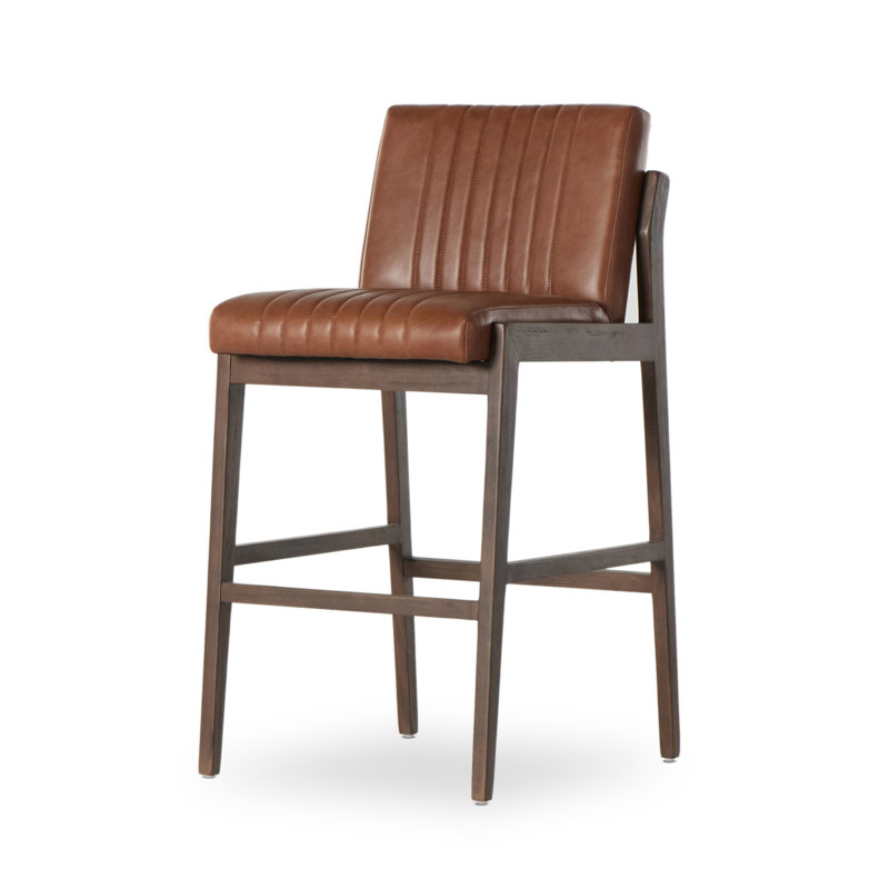Alice Upholstered Bar Stool with Solid Wood Frame, Bar Stool (30.25" Seat Height)