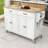 Kitchen Island Cart with Solid Wood Top and Locking Wheels,54.3 Inch Width,4 Door Cabinet and Two Drawers,Spice Rack, Towel Rack (White)-2043805304