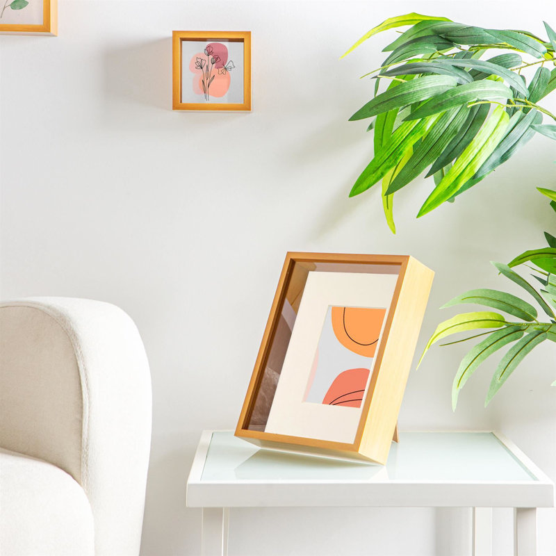 Shadow Box Picture Frame, 10cm x 15cm, Light Wood/Ivory