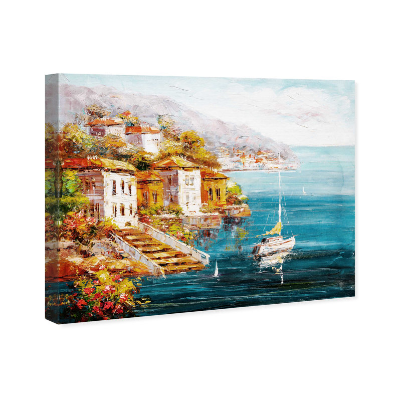 « grèce matin vue », reproduction sur toile, H 20 po x l 16 po x P 1,5 po