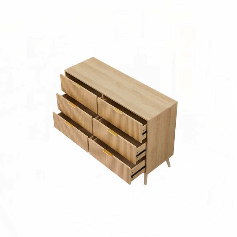 Commode à 6 tiroirs en rotin