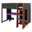 Lit mezzanine en bois avec bureau, garde-robe, DEL et tiroir-2062411392