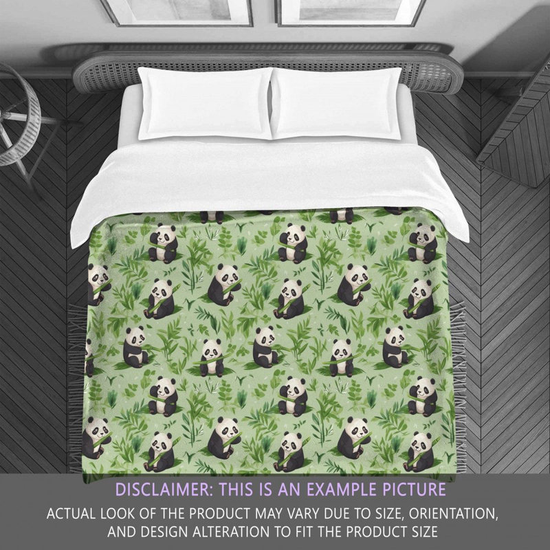 Panda Green Bedding, Queen Comforter