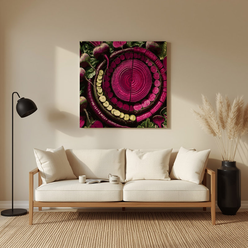 Art mural en métal légumes et betterave rouge, H 16 po x l 16 po