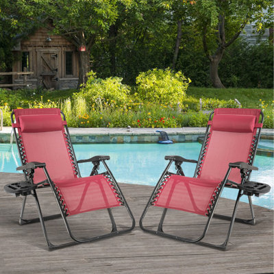 Chaise longue surdimensionnée avec porte-gobelet robuste pour l'extérieur