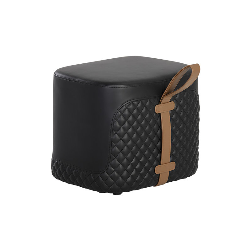 Axio Oval Leather Ottoman
