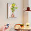 Décoration murale à DEL à intensité variable avec télécommande, applique murale en grès en forme d'arche avec plante verte artificielle, sculpture murale d'ambiance pour café, restaurant ou chambre. Idéal pour café, restaurant ou chambre.-1482055985