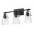 Foster Three-Light Bath Vanity w/ Clear Glass Shades