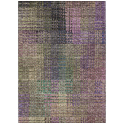 Tapis extérieur lavable abstrait vert olive 8 pi x 10 pi