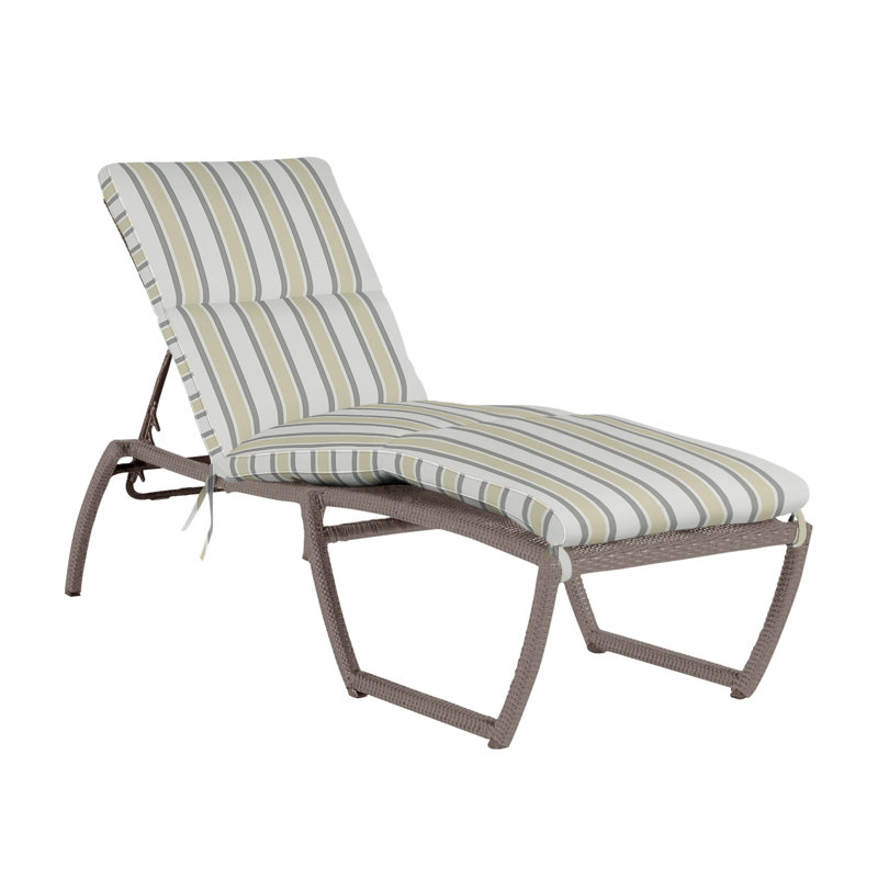 Skye 80.5" Long Reclining Single Chaise with Cushions, Oyster, Welt, Intermix Bark