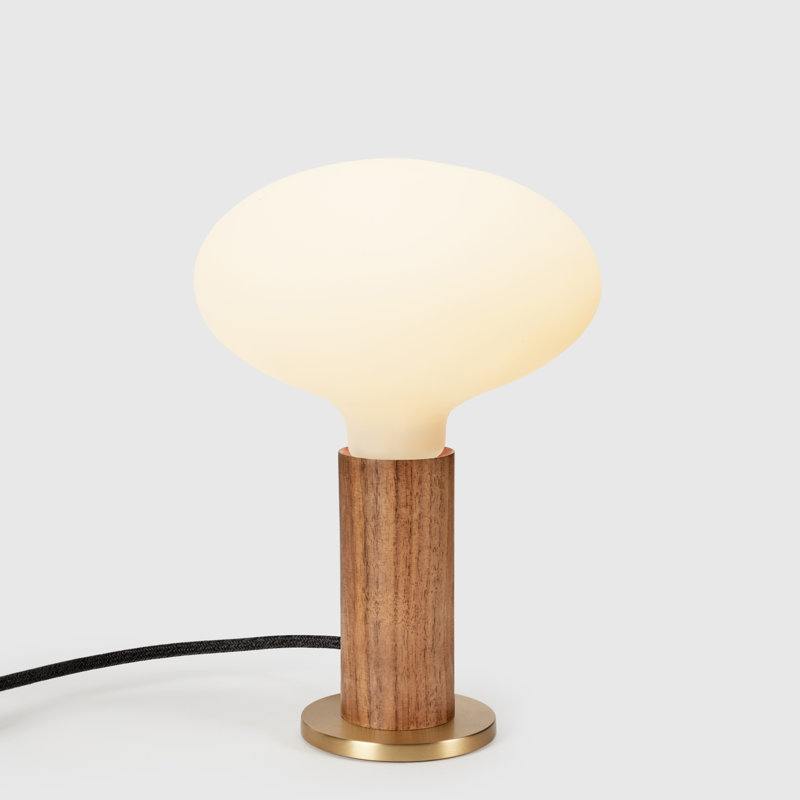 Knuckle Table Lamp In Walnut + Oval, Brown