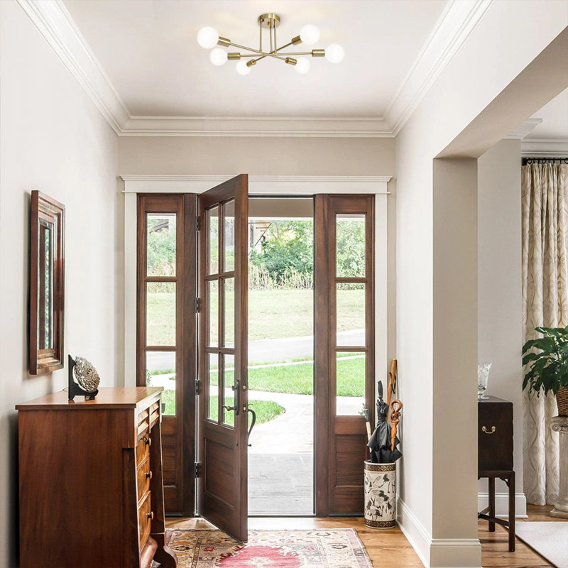 Emaya Semi Flush Mount, Antique Brass