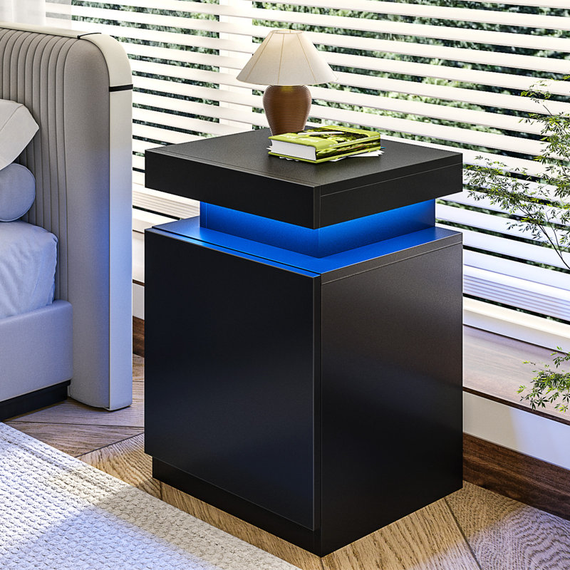LED Nightstand With Drawers