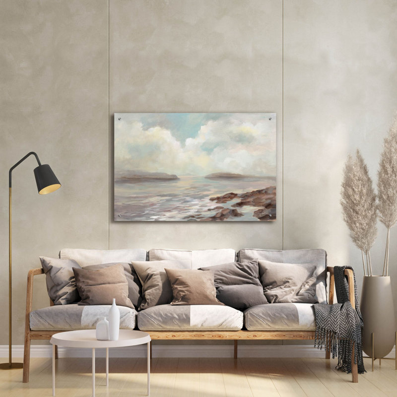  «Distant Island» par Silvia Vassileva, art mural en verre acrylique, 36 po x 24 po, H 24 po x l 36 po
