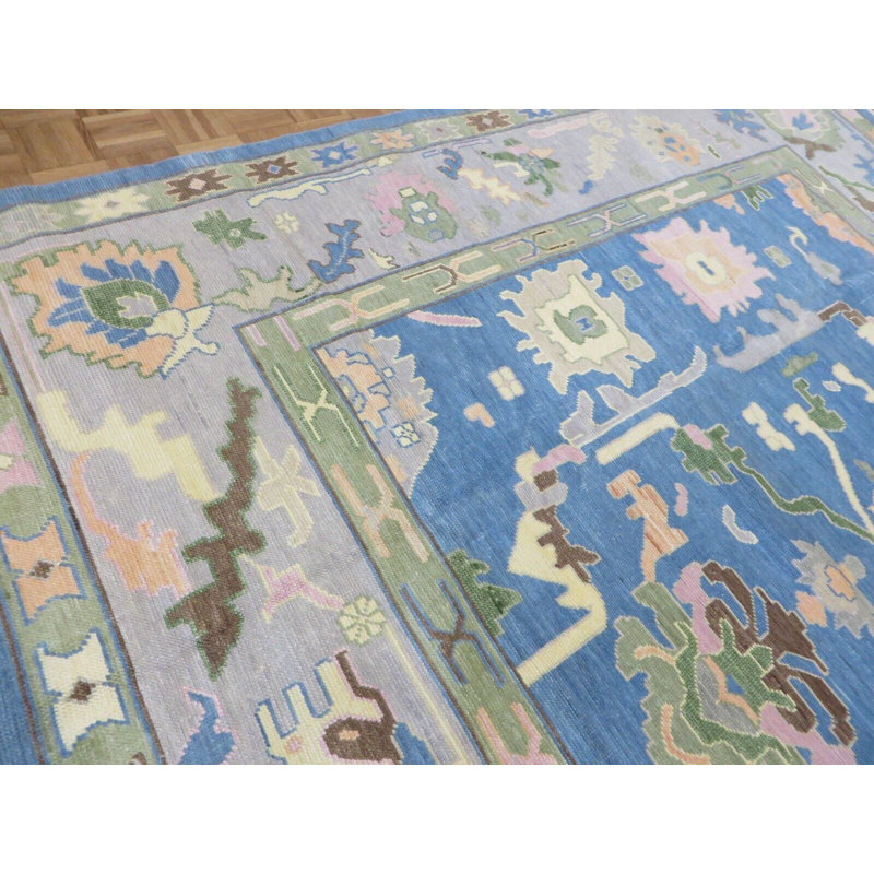 Tapis unique bleu de 10 pi