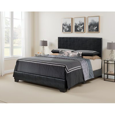 Antwerp Black Faux Leather Full Bed