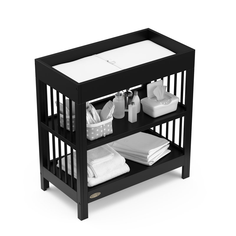Table à langer avec coussin Teddi, Noir