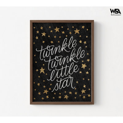 «Twinkle Little Star», impression d'art noir et or, décorations de petites étoiles scintillantes, impression d'art étoile, impression étoile dorée, impression d'art tableau noir