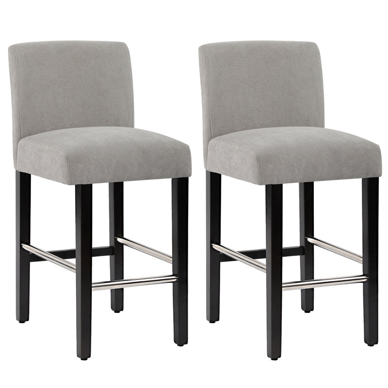 Kaid Upholstered Counter Stool, Light Grey