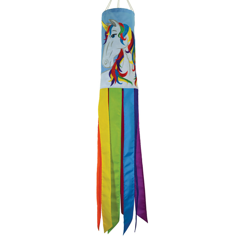 Colorful Rainbow Unicorn Hanging Windsock Decoration