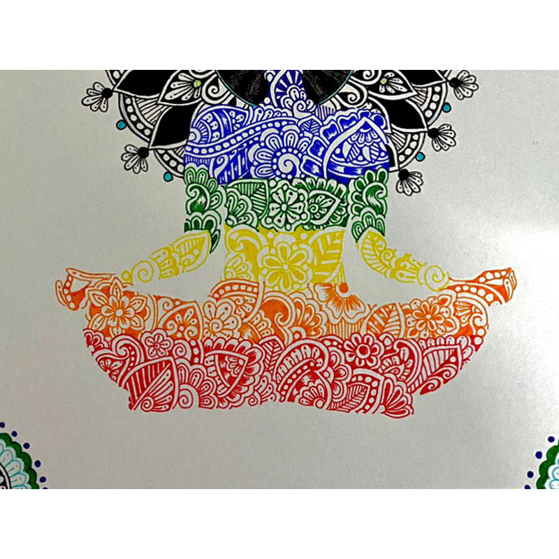 Méditation - œuvre d'art mandala | Fineliners de Staedtler sur papier | Par Rashi Agrawal