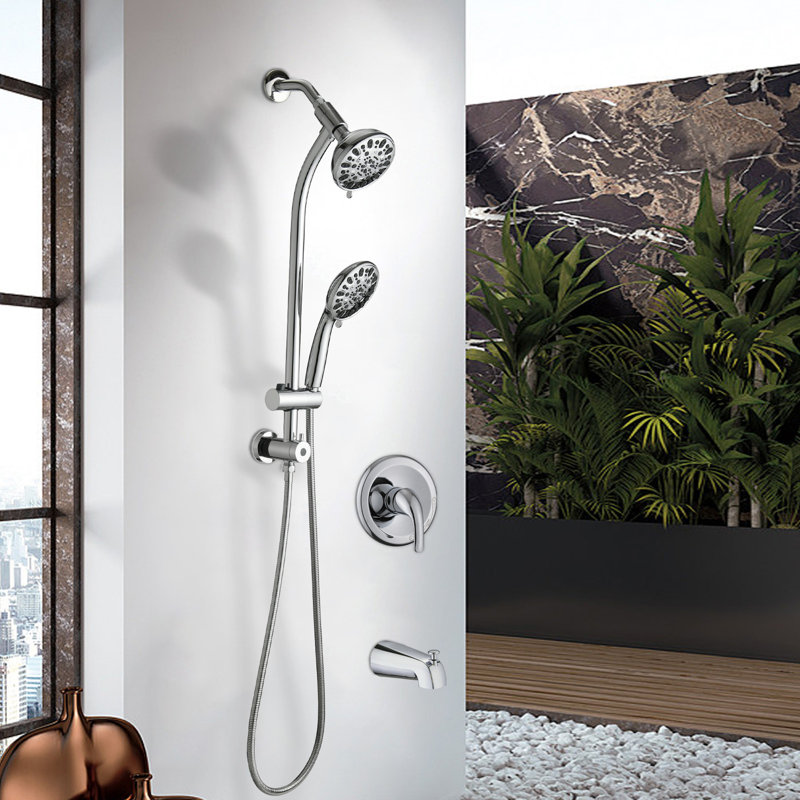 Complete Shower System with Rough in-Valve, Chrome
